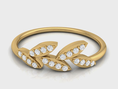 0.07Ct IGI Certified Lab Grown Diamond Leaf of Hope Ring 14K | 18K Gold VS1/G