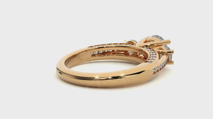 1.98 Ct IGI Certified Lab Grown Diamond Three-Stone Engagement Ring 14K | 18K Gold VS1/G
