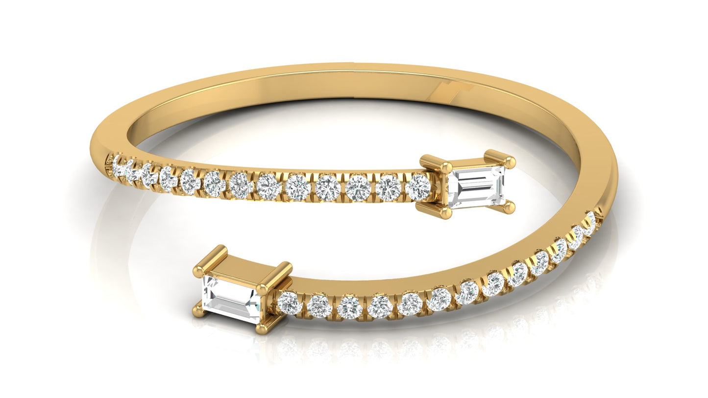 0.18Ct IGI Certified Lab Grown Diamond Baguette Cut Diamond Stackable Ring 14K | 18K Gold VS1/G