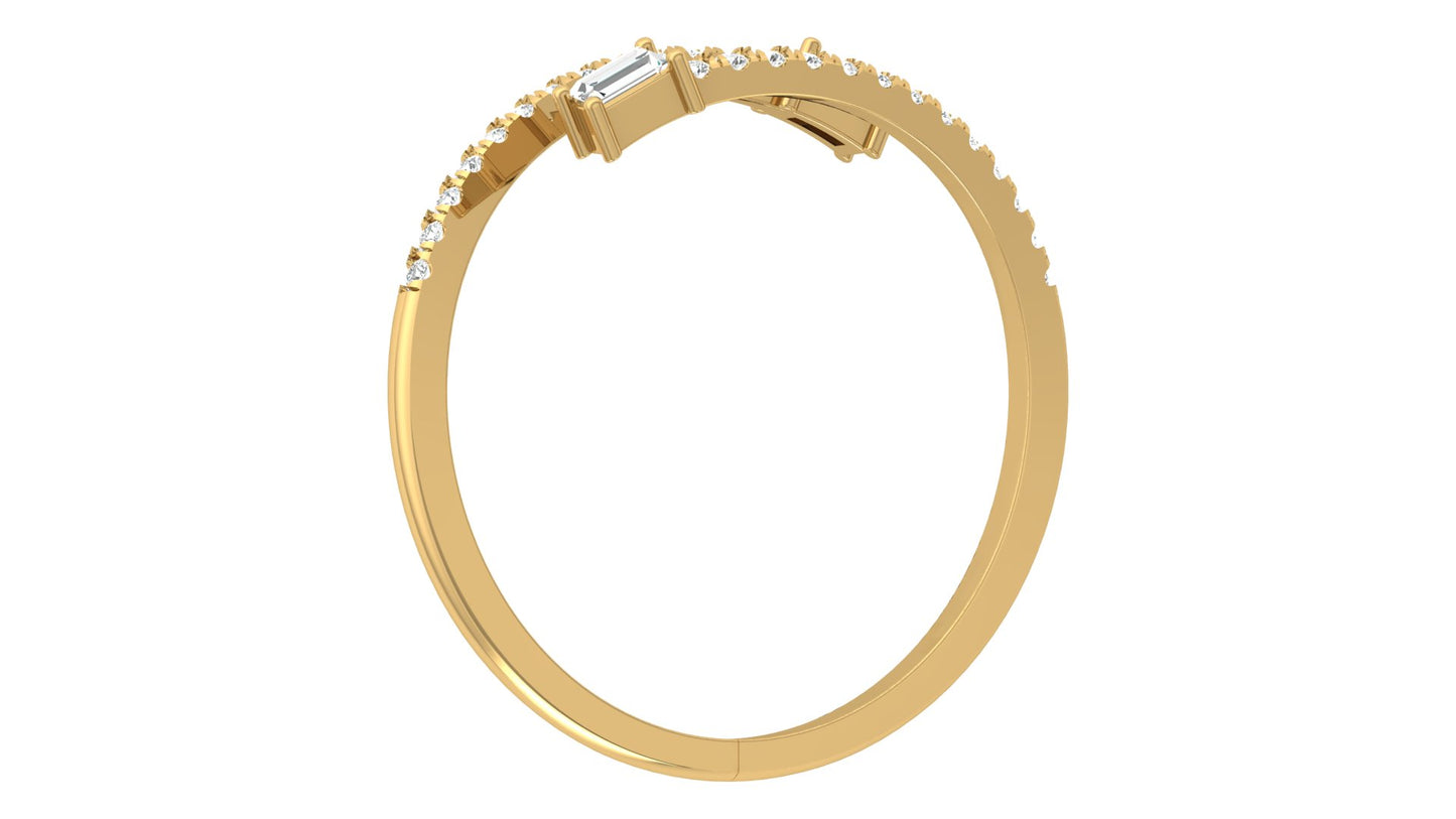 0.18Ct IGI Certified Lab Grown Diamond Baguette Cut Diamond Stackable Ring 14K | 18K Gold VS1/G
